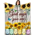 thumbnail image 1 of Christian Blanket with Inspirational Thoughts and Prayers Religious Bible Verse Throw Blanket Ultra Soft Warm Flannel Blankets for Women Men Gifts 50"X40", 1 of 6