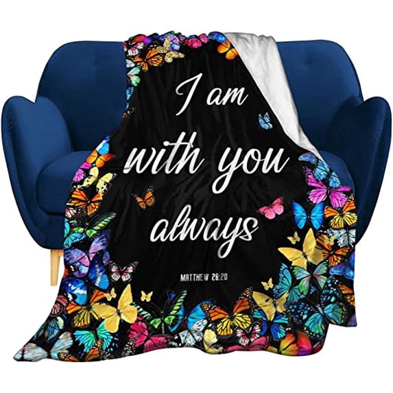 Christian Blanket Inspirational Thoughts Throw Blanket Bible Verse Prayers Get Well Soon Blankets Soft Lightweight Flannel Blanket 40"x50"