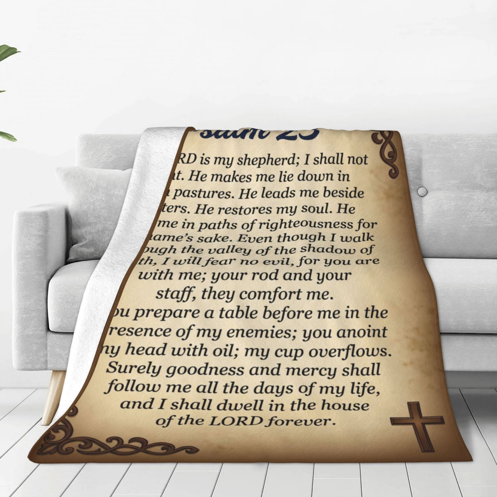 Christian Blanket, Psalm 23 Scripture Faith Gift, Religious Birthday ...