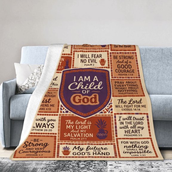 Christian Blanket, Religious Throw Blanket, Bible Faith Message Design, Inspirational Christian Soft Cozy Blanket for Daughter 50x40