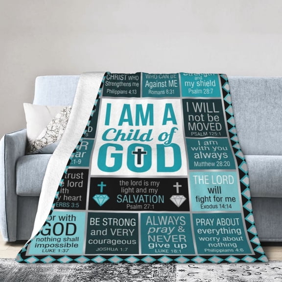 Christian Blanket, Religious Throw Blanket, Inspirational Bible Faith Design, Soft Cozy Blanket 50x40