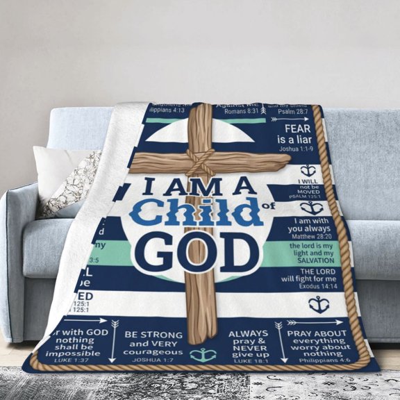 Christian Blanket, Religious Throw Blanket, Inspirational Bible Faith Design, Spiritual Soft Cozy Blanket 50x40