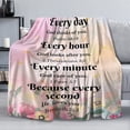 thumbnail image 1 of Christian Blanket for Women, Flower Ultra Soft Religious Gifts Blankets with Bible Verse and Inspirational Thoughts, Warm Plush Prayers Healing Throw Blankets, 60"x50", 1 of 6