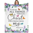 thumbnail image 1 of Christian Blanket for Women Men, Cactus Plants Ultra Soft Religious Gifts Blankets with Bible Verse and Inspirational Thoughts, Warm Plush Prayers Healing Throw Blankets, 60"x50", 1 of 6