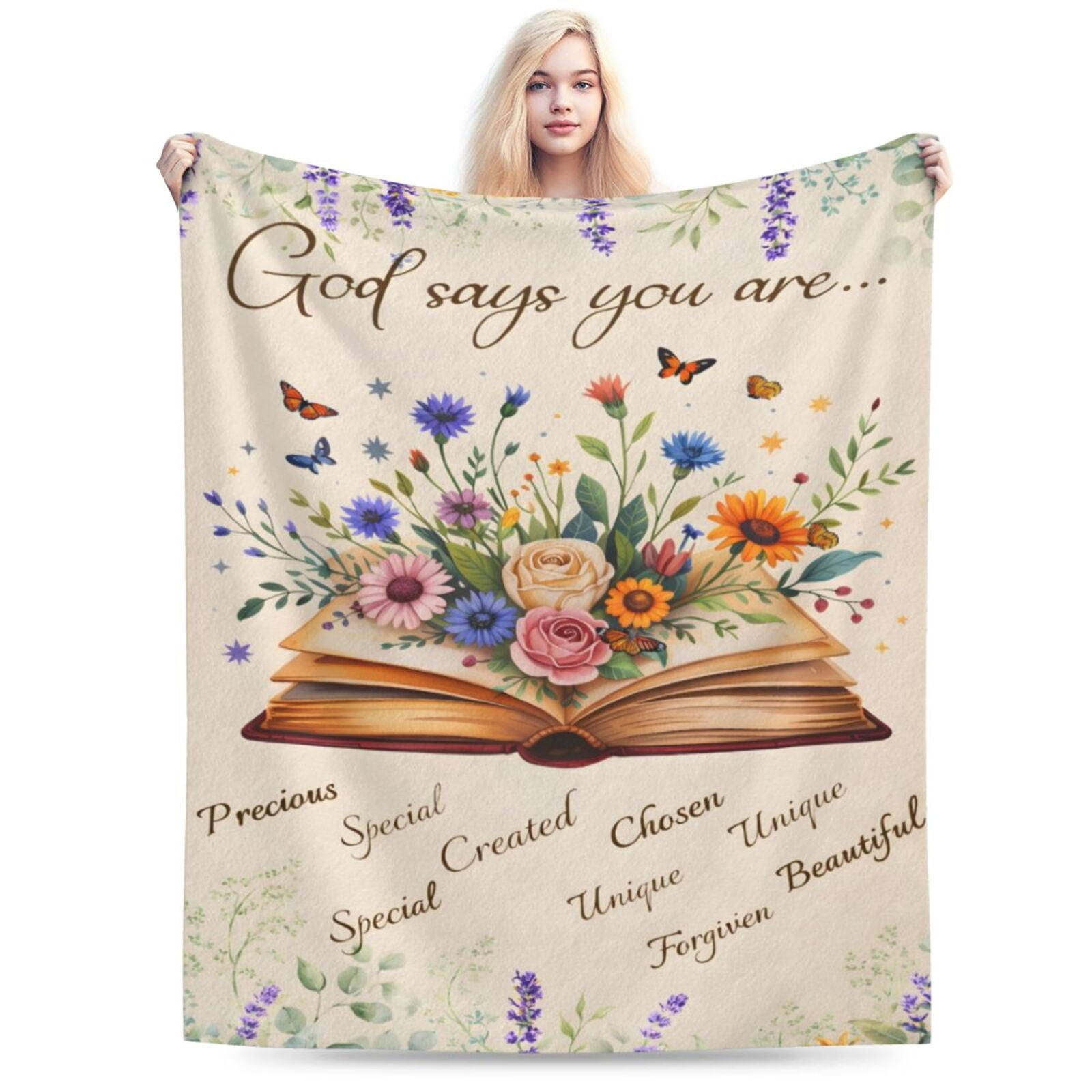 Christian Blanket for Girls Women Book Lovers, God Says You are Throw ...