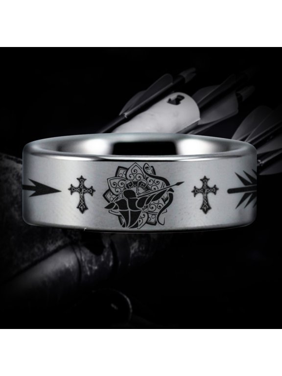 Christian Bow Archer Tungsten Carbide Ring