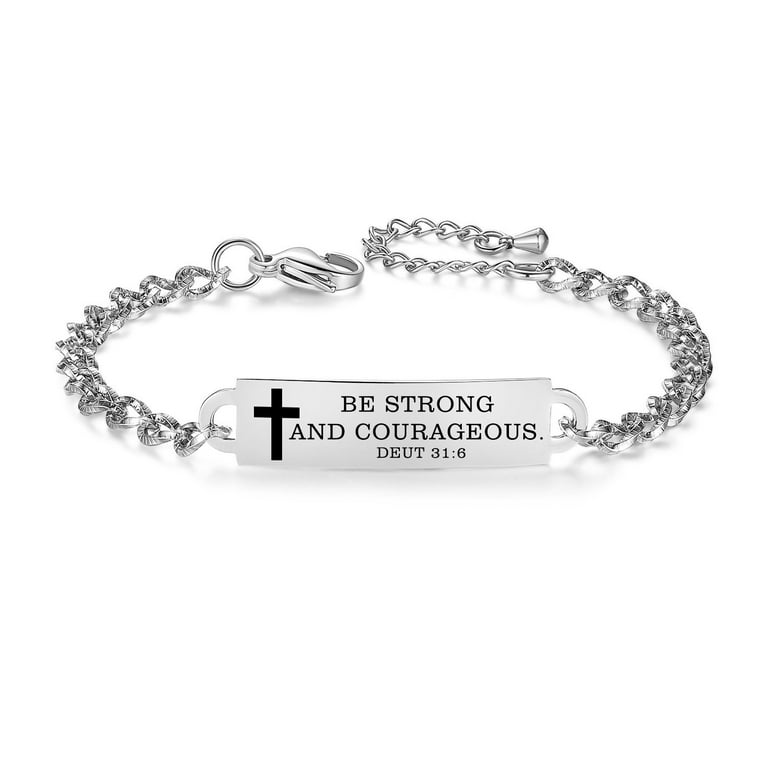 Stainless Steel Mantra Bracelet, Be Bold Stainless Steel Mantra Bracelet, Be Bold