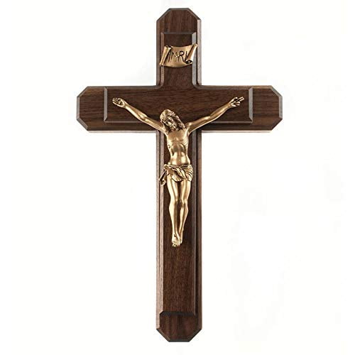 Christian Brand 13" H Walnut Sick Call Crucifix Set