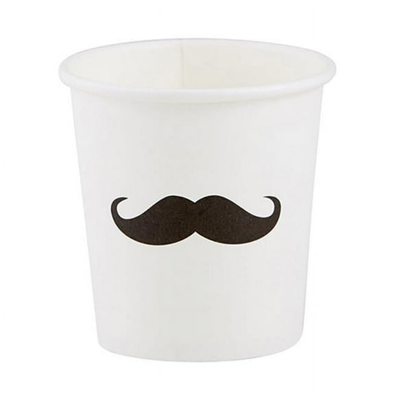 Christian Brand F4453 4 oz Paper Shot Cups Mustache - Pack of 4