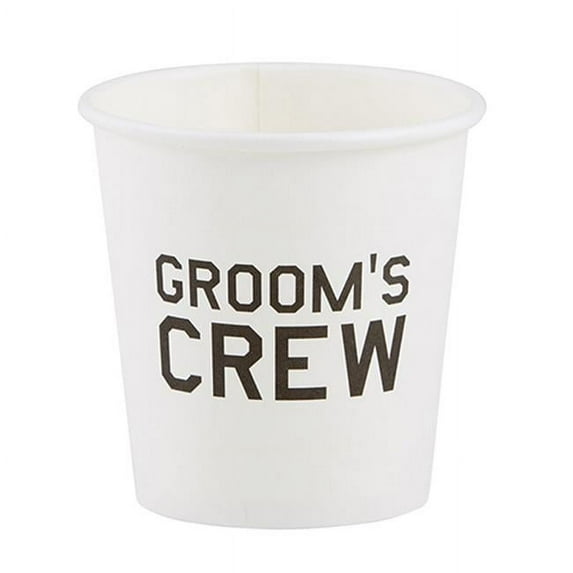 Christian Brand F4455 4 oz Paper Shot Cups Grooms Crew - Pack of 4