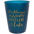 thumbnail image 1 of Christian Brands 10-04822-018 16 oz Cocktail Party Cups  Navy Blue - Its Always Happy Hour At The Lake - Pack of 6, 1 of 1