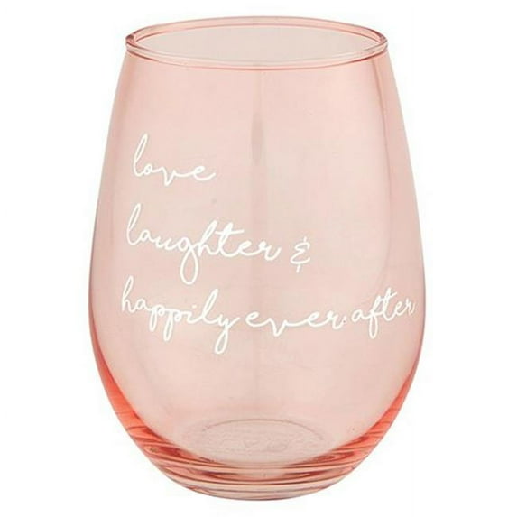 Christian Brands 10-04859-204 20 oz Stemless Love Laughter & Happily Ever After Wine GlassPack of 6