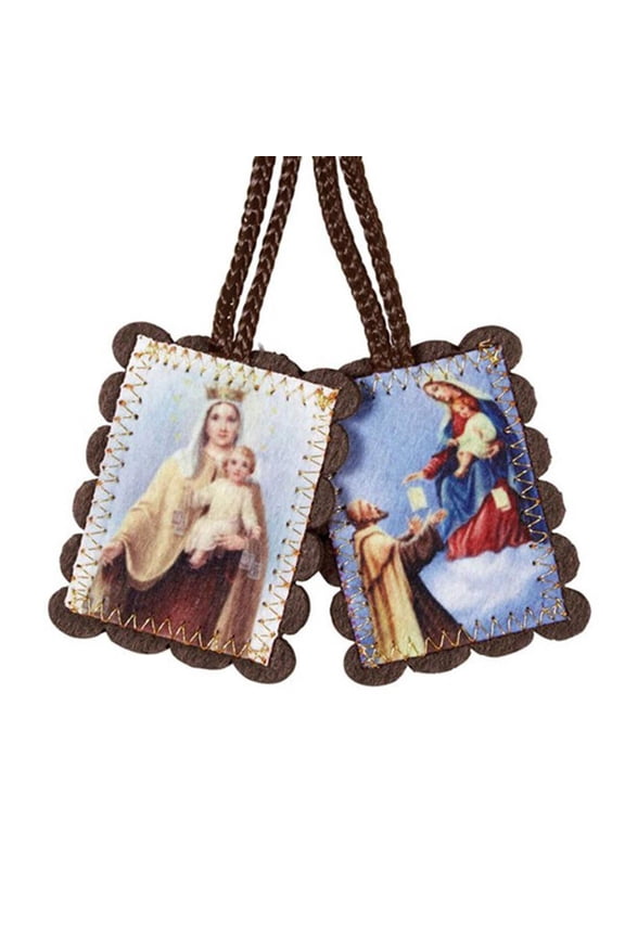 Brown Wool Scapular - Lg 12 Pc