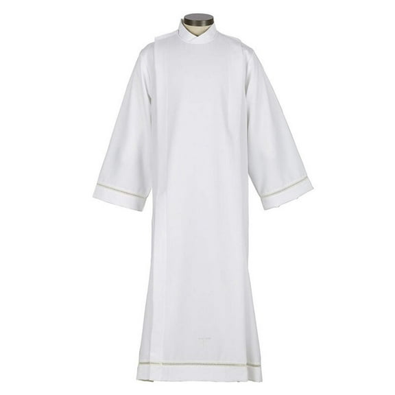 Christian Brands Church Eyelet Edged with Embroidered Cross Front Wrap ALB (Small)