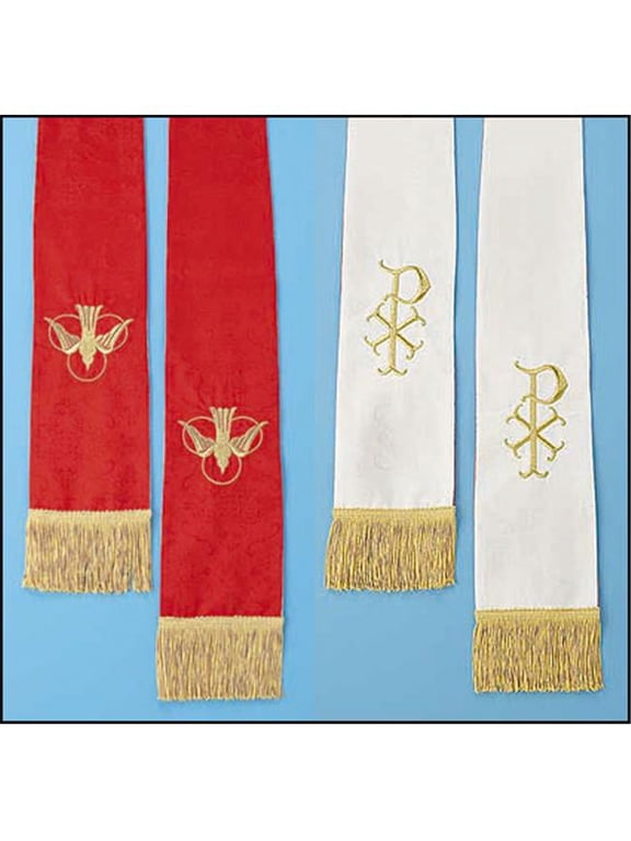 Church Supply LC021 Jacquard Red & White Reversible Stole