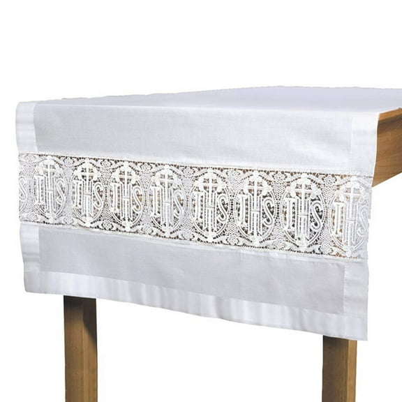 Christian Brands Church Supply VS941 Latin Cross & IHS Lace Altar Frontal