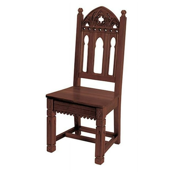 Christian Brands Church Supply YC985 Gothic Side Chair - Walnut