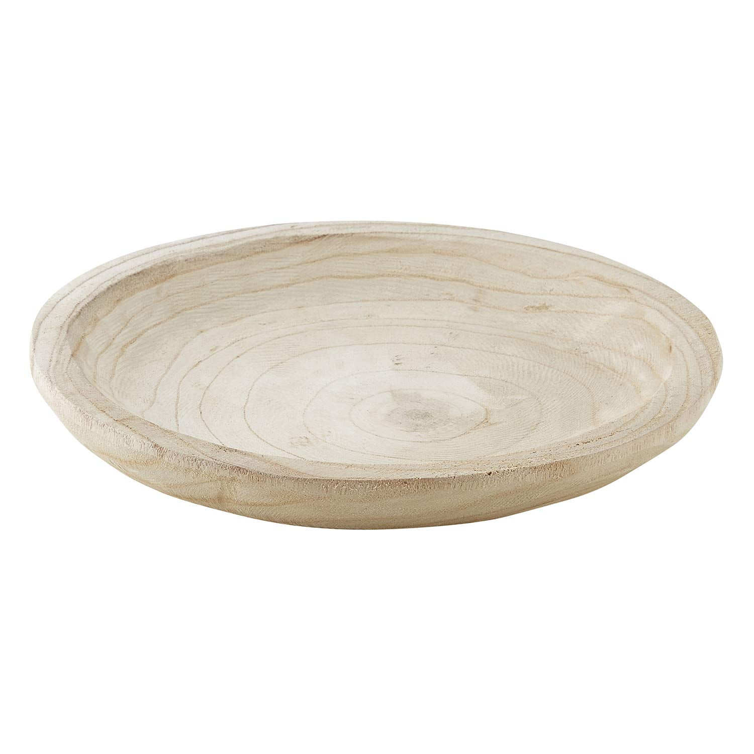 Medium Natural Paulownia Wood Round Serving Bowl