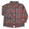 thumbnail image 1 of Christian Brands D4684 Gray Plaid Flannel Shirt  6-12 MonthsPack of 2, 1 of 3