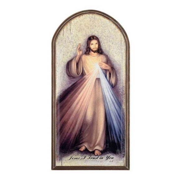Christian Brands B2318 15 in. Macro Sevelli Divine Mercy Arched Plaque