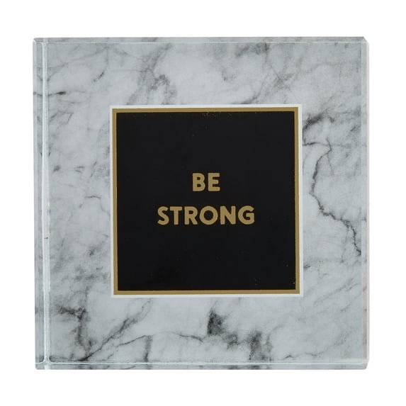 Christian Brands F2250 3 in. Glass Table Top with Be Strong Design Gray - SquarePack of 1