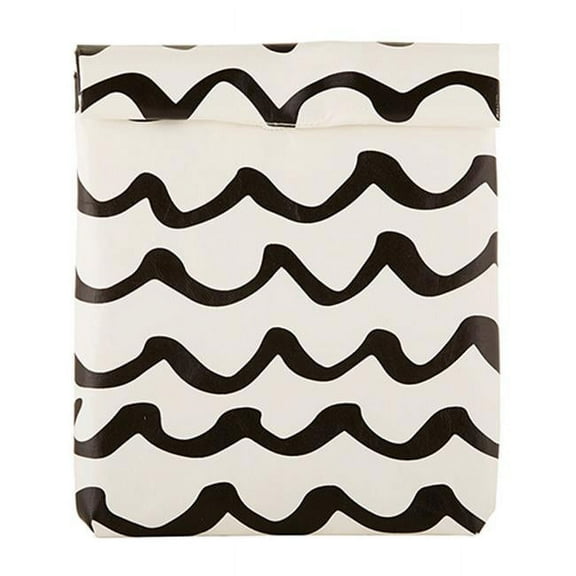 SB Design Studio Table Sugar Washable Paper Insulated Lunch Bag, 7 x 9.75-Inches, White Doodle