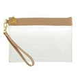 thumbnail image 1 of Christian Brands F2890 9 in. Stadium Clear Vinyl &amp; Faux Leather Wristlet Handbag  Brown &amp; Gold - CamelPack of 2, 1 of 1