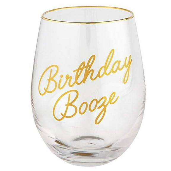 Christian Brands G2540 17 oz Stemless Wine Glass  Birthday & BoozePack of 4