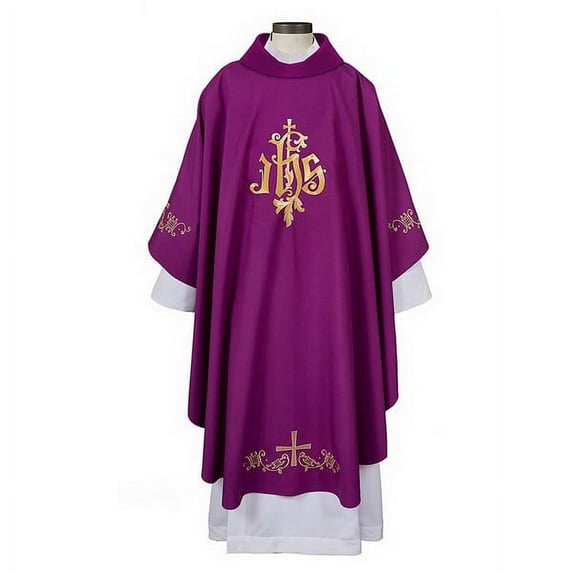 Christian Brands G4051PRP IHS Gothic Collection Chasuble, Purple