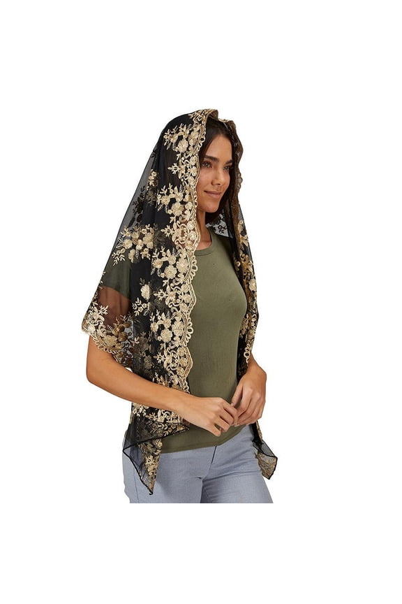 J2585 68 in. Sacred Tradition Two-Tone Long Chapel Veil