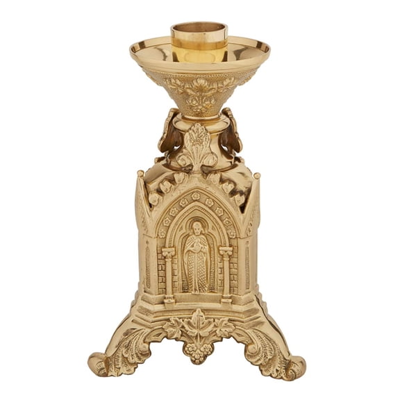 Christian Brands Sudbury Brass Trinity Series Detailed Altar Candlestick Holder, 8 3/4 Inch