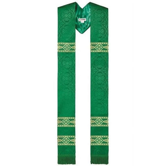 Christian Brands YC456GRN Avignon Overlay Stole, Green