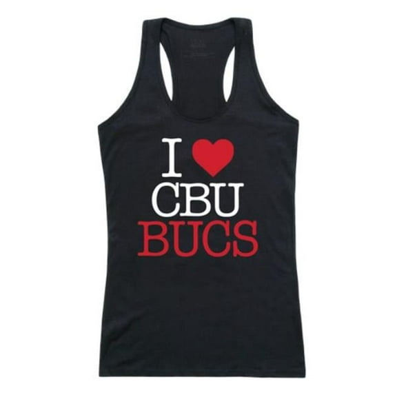 Christian Brothers University Buccaneers Women I Love Tank Top, Black - Small