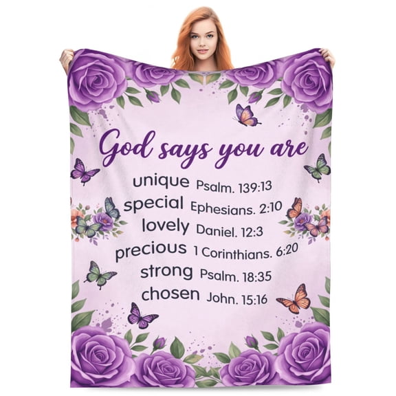 Christian Butterfly Blanket Gifts for Women, Christian Gifts for Women Faith, Inspirational Bible Religious Gifts for Women Female, Warm Cozy Butterfly Throw Blankets 50x40