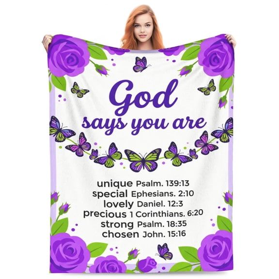 Christian Butterfly Blanket Gifts for Women, Christian Gifts for Women Faith, Inspirational Bible Religious Gifts for Women Female, Warm Cozy Butterfly Throw Blankets 50x40