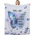thumbnail image 1 of Christian Butterfly Gifts for Women Mom Grandma, Purple Floral Butterfly Blanket for Religious Birthday Gifts, Bible Verse Blanket for Inspirational Gifts, Soft Christian Throw Blanket 50x60 Inches, 1 of 8