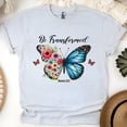 thumbnail image 1 of Christian Butterfly Graphic T-Shirt Be Transformed Romans 12:2, Ash, Size 2XL, 1 of 6