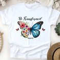 thumbnail image 1 of Christian Butterfly Graphic T-Shirt Be Transformed Romans 12:2, White, Size S, 1 of 6