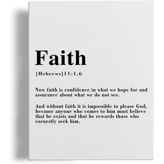 Christian Canvas Wall Art, Faith Wall Decor, Christian Wall Decor, Bible Verses Wall Decor, Christian Posters, Scripture Wall Decor, Christian Decor, Hebrews 11:1 6 Framed 11x14