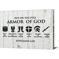 thumbnail image 1 of Christian Canvas Wall Art Framed Put on the Full Armor of God Bible Poster Print Canvas Painting Picture Sign Home Decoration 12x15, 1 of 5