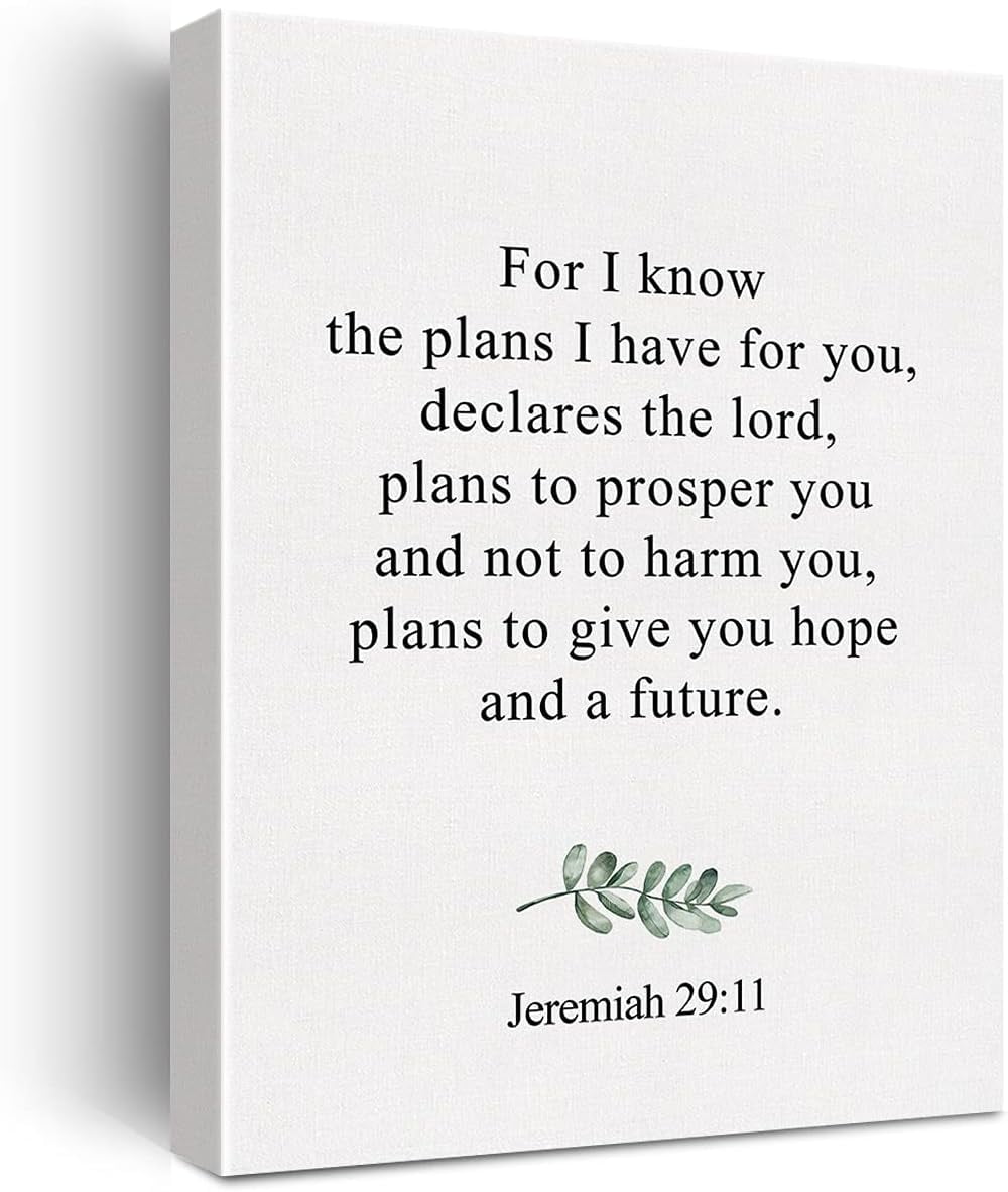 Christian Canvas Wall Art Jeremiah 29:11 for I Know the Plans I Have ...
