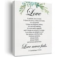 thumbnail image 1 of Christian Canvas Wall Art Love is Patient Love is Kind 1 Corinthians 13:4-8 Canvas Print Positive Scripture Canvas Painting Home Bedroom Wall Decor Framed Wedding Gift 12x15 Inch, 1 of 5