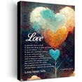 thumbnail image 1 of Christian Canvas Wall Art Love is Patient Love is Kind 1 Corinthians 13:4-8 Canvas Print Positive Scripture Canvas Painting Home Bedroom Wall Decor Framed Wedding Gift 12 x 15 Inches, 1 of 5