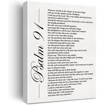 Christian Canvas Wall Art Motivational Psalm 91 He Who Dwells in the Secret Place Canvas Print Positive Scripture Canvas Painting Office Home Wall Decor Framed Gift 12x15 Inch