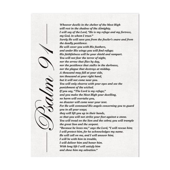 Christian Canvas Wall Art Motivational Psalm 91 He Who Dwells in the Secret Place Positive Scripture Canvas Painting Office Home Wall Decor Gift poster