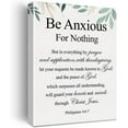 thumbnail image 1 of Christian Canvas Wall Art Philippians 4:6-7 Be Anxious for Nothing Canvas Print Positive Scripture Canvas Painting Home Wall Decor Framed Gift 12x15 Inch, 1 of 5