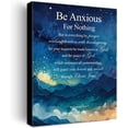thumbnail image 1 of Christian Canvas Wall Art Philippians 4:6-7 Be Anxious for Nothing Canvas Print Positive Scripture Canvas Painting Home Wall Decor Framed Gift 12x15 Inch, 1 of 1
