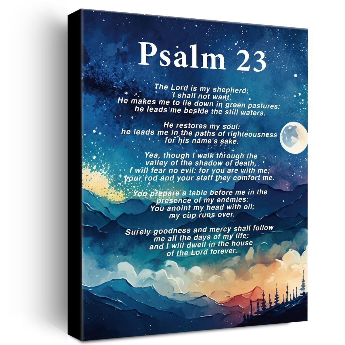 Christian Canvas Wall Art Psalm 23 the Lord is My Shepherd Canvas Print ...