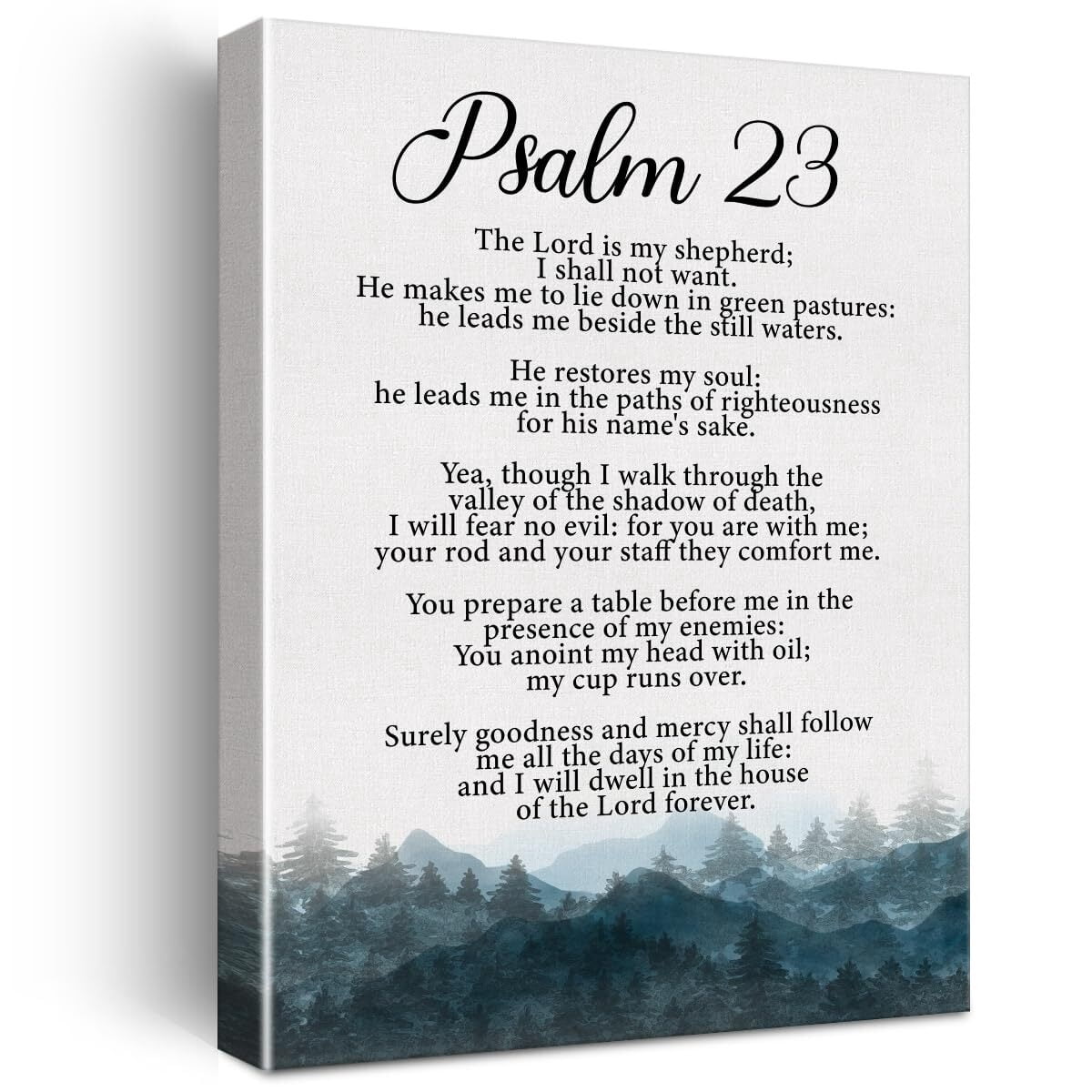 Christian Canvas Wall Art Psalm 23 the Lord is My Shepherd Canvas Print ...