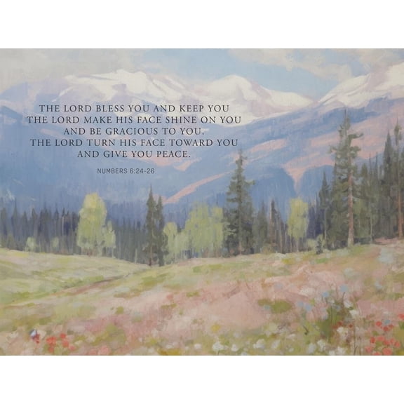 Christian Canvas Wall Art Religious Bible Verse Decor the Lord Bless You and Keep You Poster Watercolor Landscape  Artwork for Home Decor poster